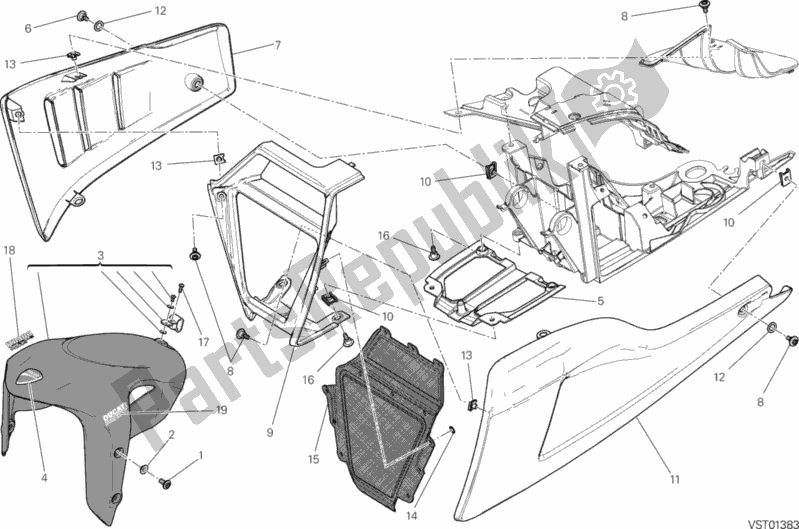 Tutte le parti per il Parafango Anteriore del Ducati Diavel FL Brasil 1200 2016